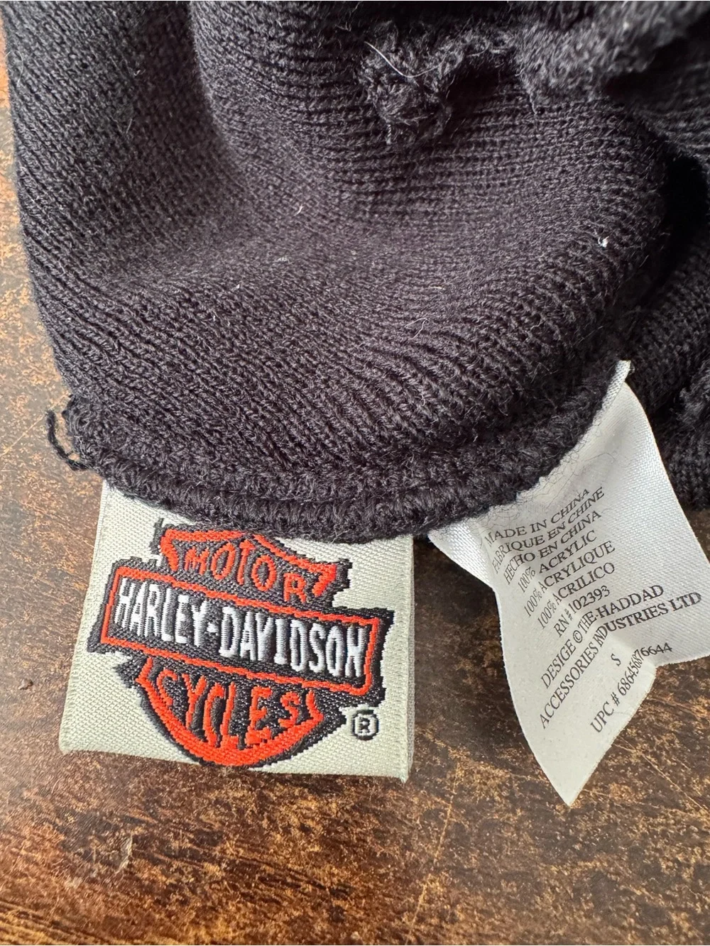 Harley-Davidson Bar and Shield Black Beanie with Grey/Asphalt Stripe small